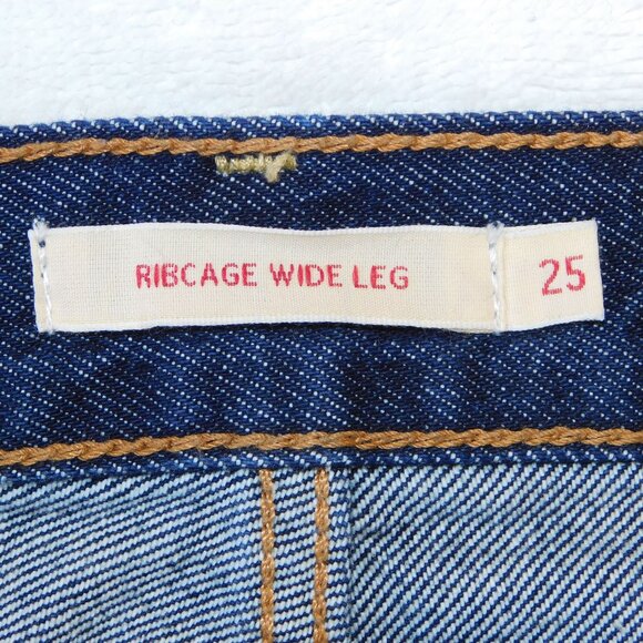 Levi's Ribcage Wide Leg Jeans in Shaded View | Dark Wash Denim | Y2K | EUC | 25 - Picture 8 of 11